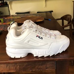 White Fila Disruptors